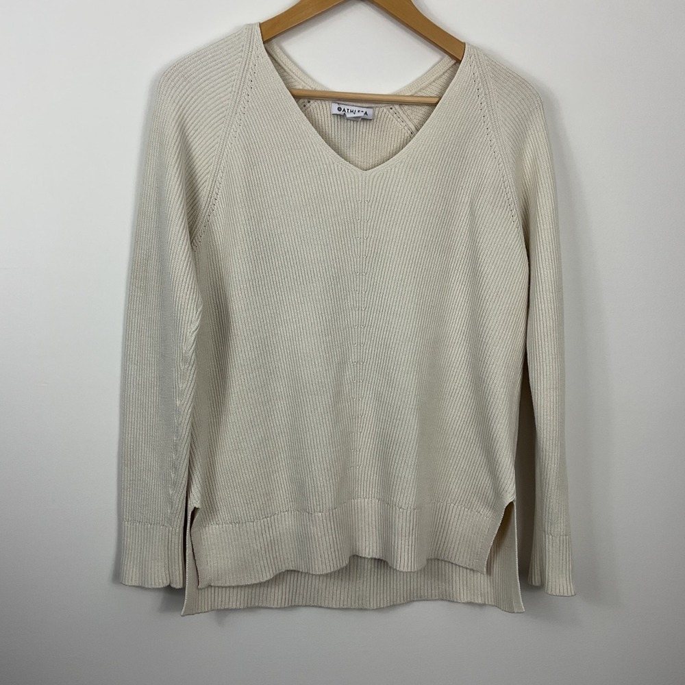 Athleta Hanover Refined V-Neck Sweater Long Sleeve Women's Size Small